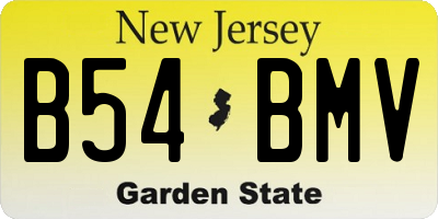 NJ license plate B54BMV