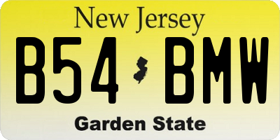 NJ license plate B54BMW