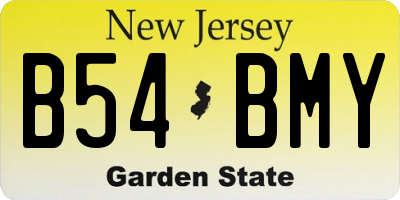 NJ license plate B54BMY