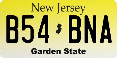 NJ license plate B54BNA