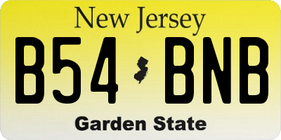 NJ license plate B54BNB