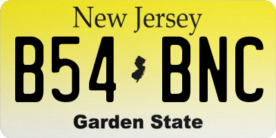 NJ license plate B54BNC