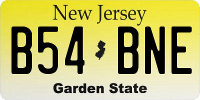 NJ license plate B54BNE
