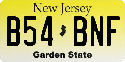 NJ license plate B54BNF