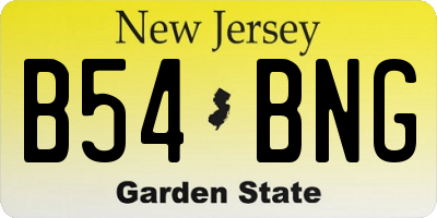NJ license plate B54BNG