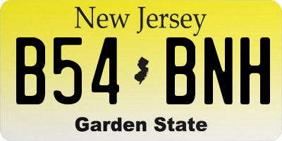 NJ license plate B54BNH