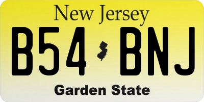 NJ license plate B54BNJ