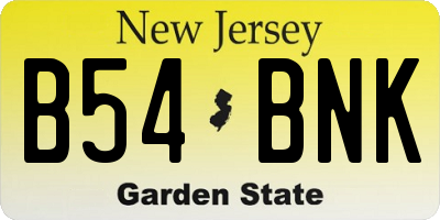 NJ license plate B54BNK