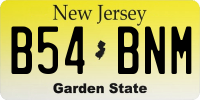 NJ license plate B54BNM