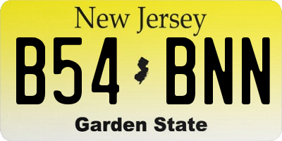 NJ license plate B54BNN