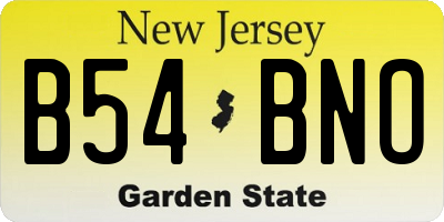 NJ license plate B54BNO