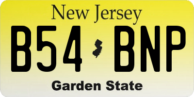NJ license plate B54BNP