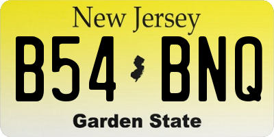 NJ license plate B54BNQ