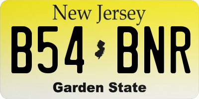 NJ license plate B54BNR