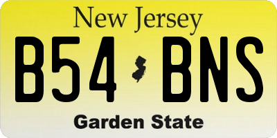 NJ license plate B54BNS