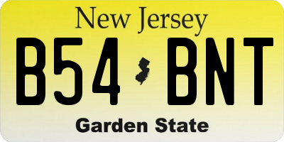 NJ license plate B54BNT
