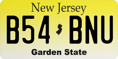 NJ license plate B54BNU