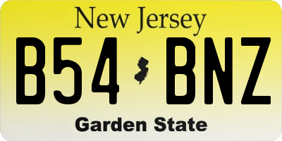 NJ license plate B54BNZ
