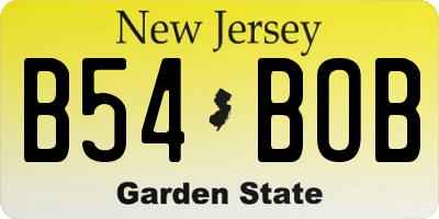 NJ license plate B54BOB