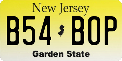 NJ license plate B54BOP