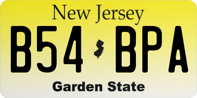 NJ license plate B54BPA