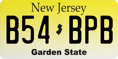 NJ license plate B54BPB