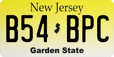 NJ license plate B54BPC