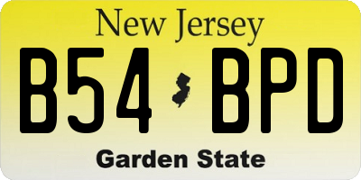 NJ license plate B54BPD