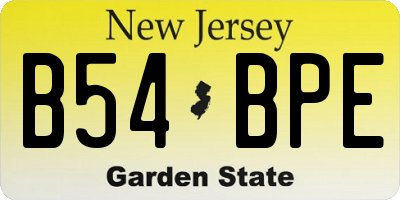 NJ license plate B54BPE