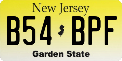 NJ license plate B54BPF