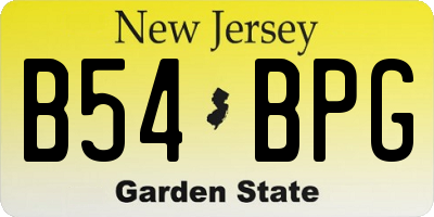 NJ license plate B54BPG