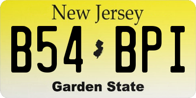 NJ license plate B54BPI