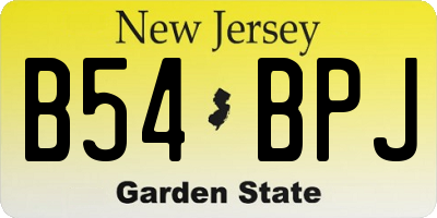 NJ license plate B54BPJ