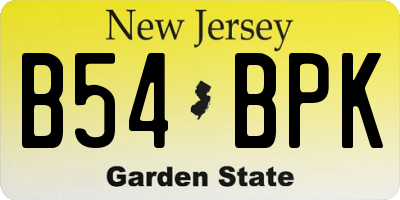 NJ license plate B54BPK