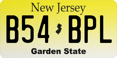 NJ license plate B54BPL