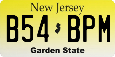 NJ license plate B54BPM