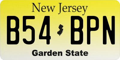NJ license plate B54BPN
