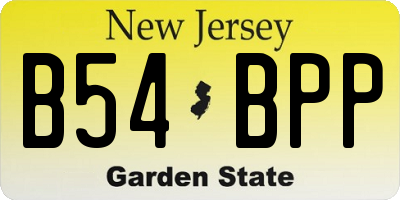 NJ license plate B54BPP