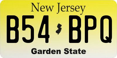 NJ license plate B54BPQ