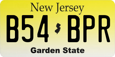 NJ license plate B54BPR