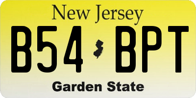 NJ license plate B54BPT