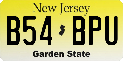 NJ license plate B54BPU