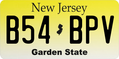 NJ license plate B54BPV