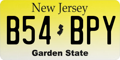 NJ license plate B54BPY