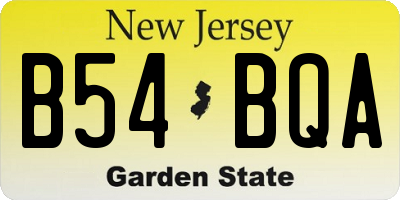 NJ license plate B54BQA