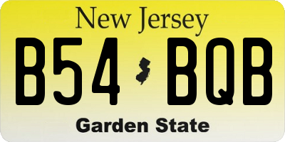 NJ license plate B54BQB