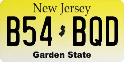 NJ license plate B54BQD