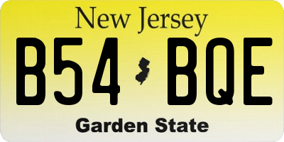 NJ license plate B54BQE
