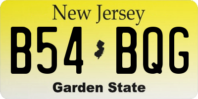 NJ license plate B54BQG
