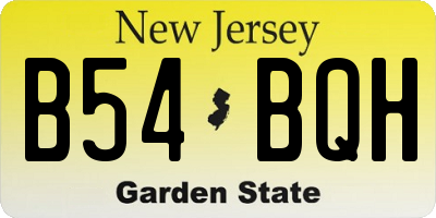 NJ license plate B54BQH